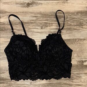 VS Pink Black Lace Bralette
